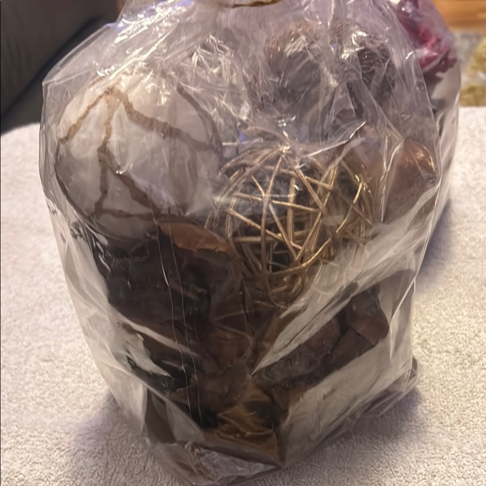 Decorative Potpourri Bag - Brown and Silver